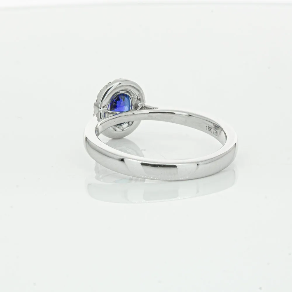 18ct White Gold 1.00ct Sapphire & Diamond Eclipse Ring