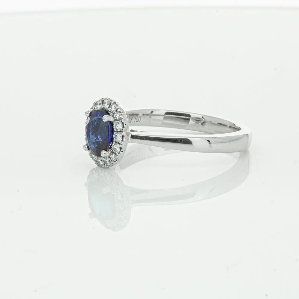 18ct White Gold 1.00ct Sapphire & Diamond Eclipse Ring