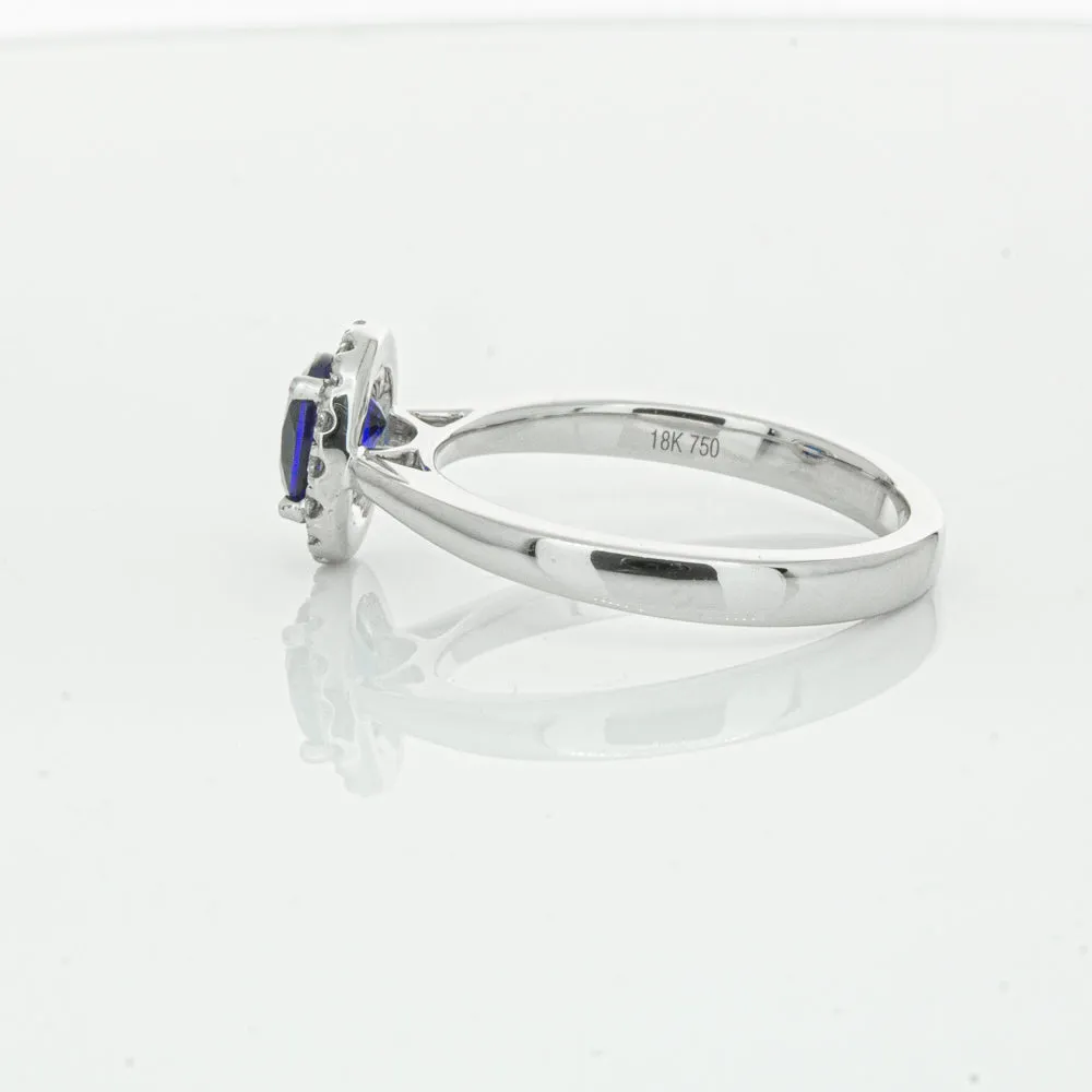 18ct White Gold 1.00ct Sapphire & Diamond Eclipse Ring