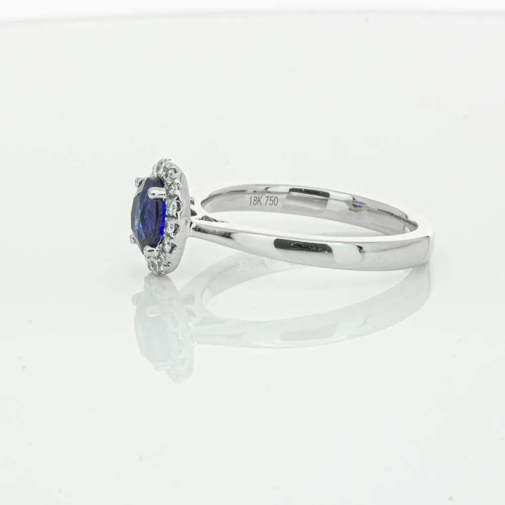 18ct White Gold 1.00ct Sapphire & Diamond Eclipse Ring