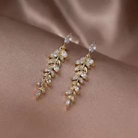 18K Gold Leaf Drop Earrings