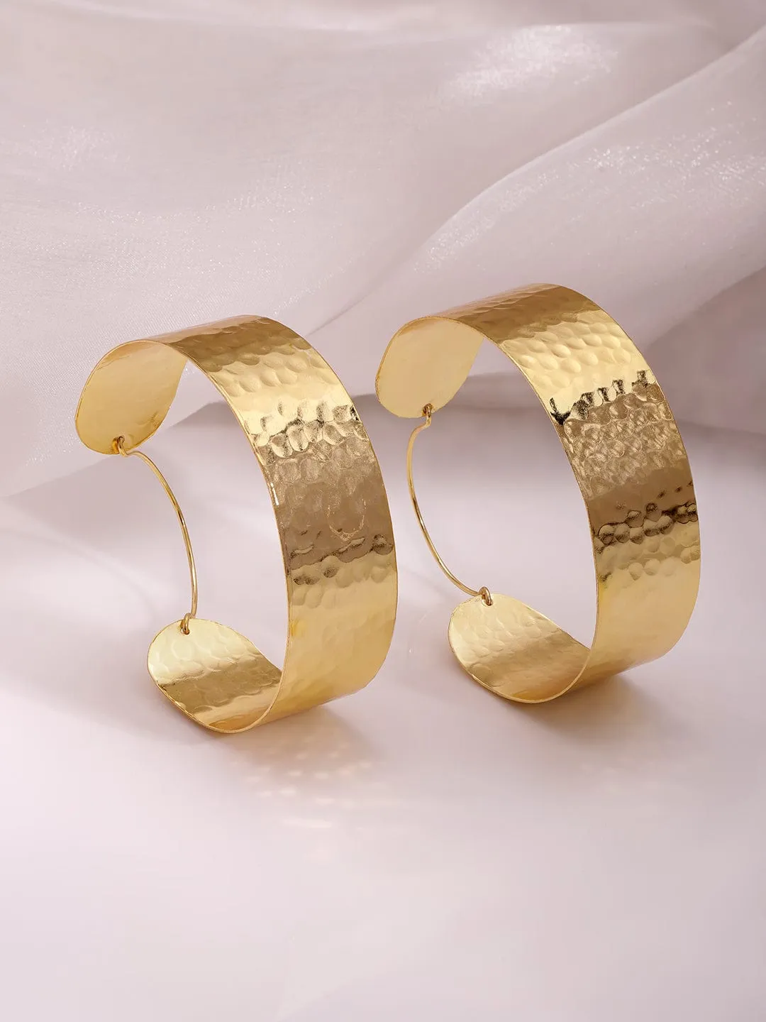 18KT Gold Plated Brass Intricate Hoop Earrings