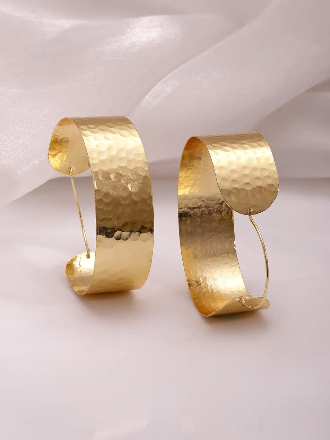 18KT Gold Plated Brass Intricate Hoop Earrings