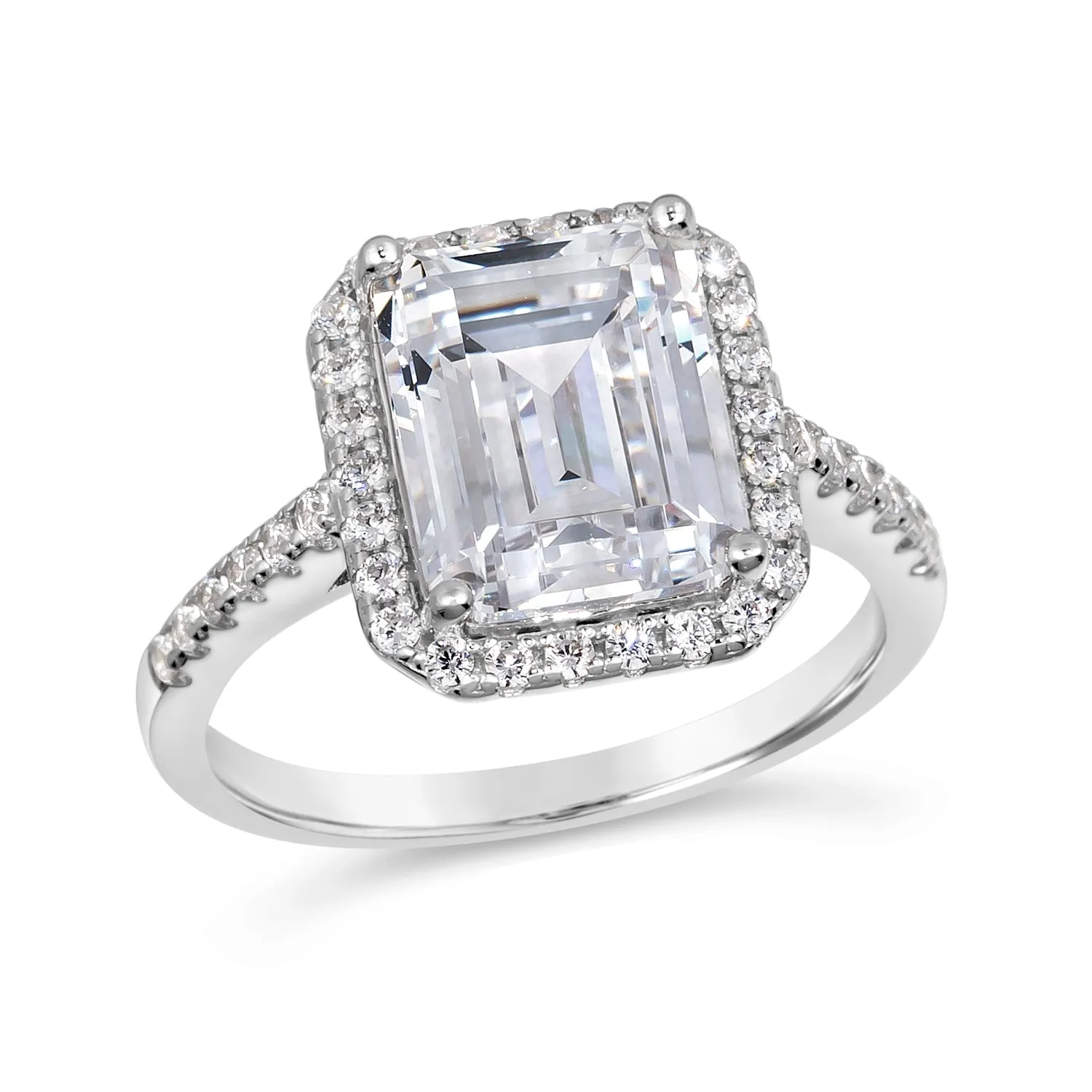 4 Carat Emerald Cut Skinny Ring