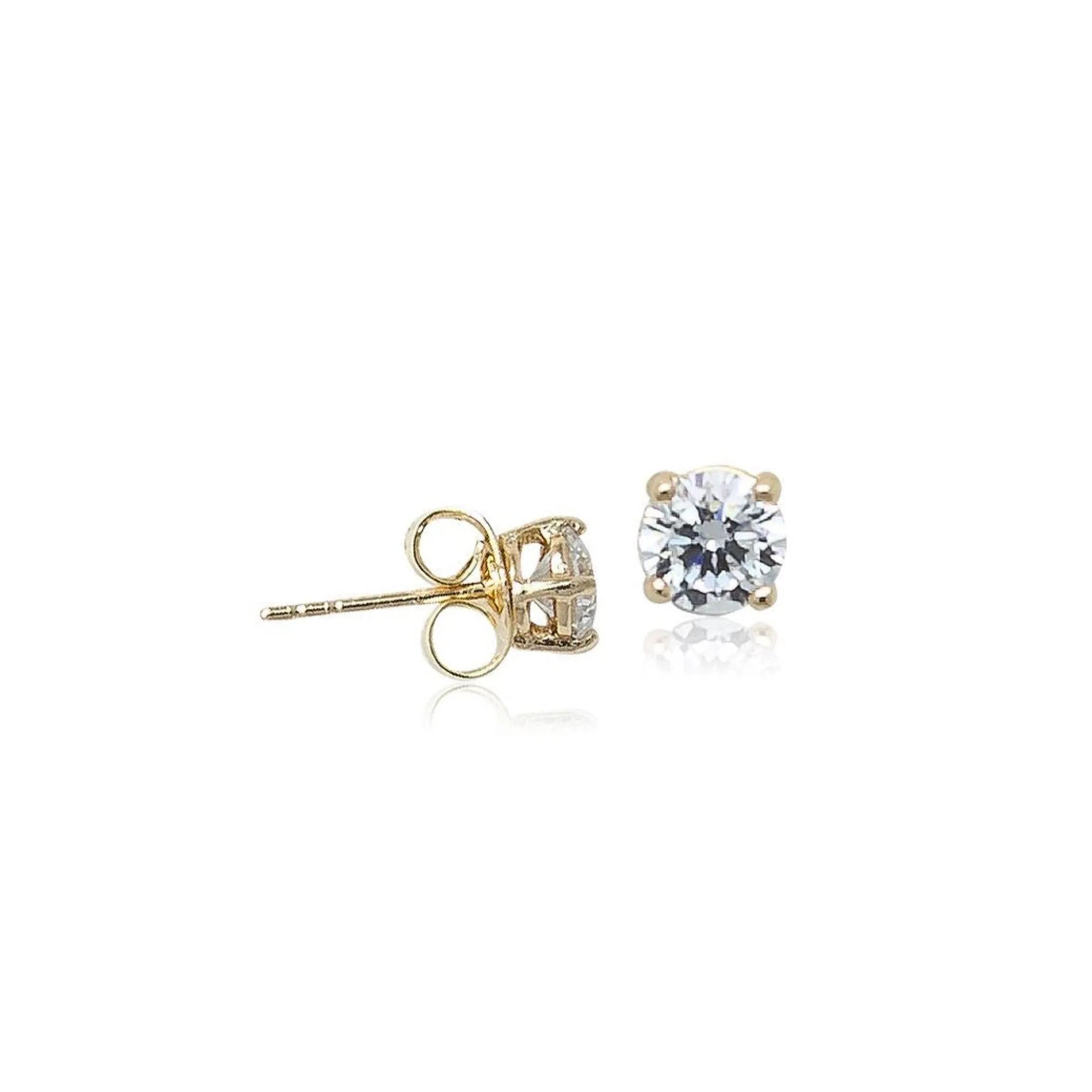 5mm Cubic Zirconia  Stud Earring, Rosegold Plated