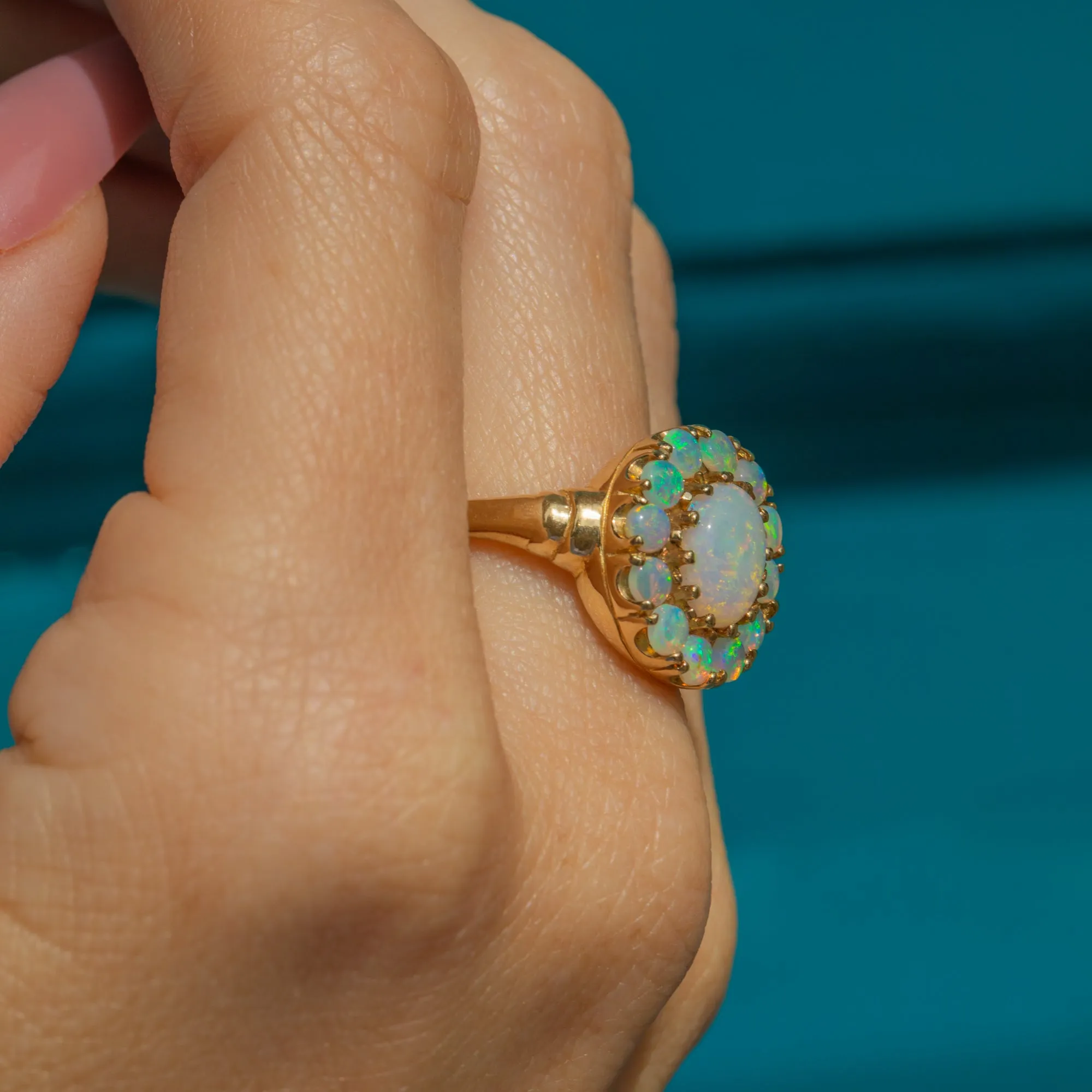 9ct Gold Opal Cluster Ring, 1.45ct