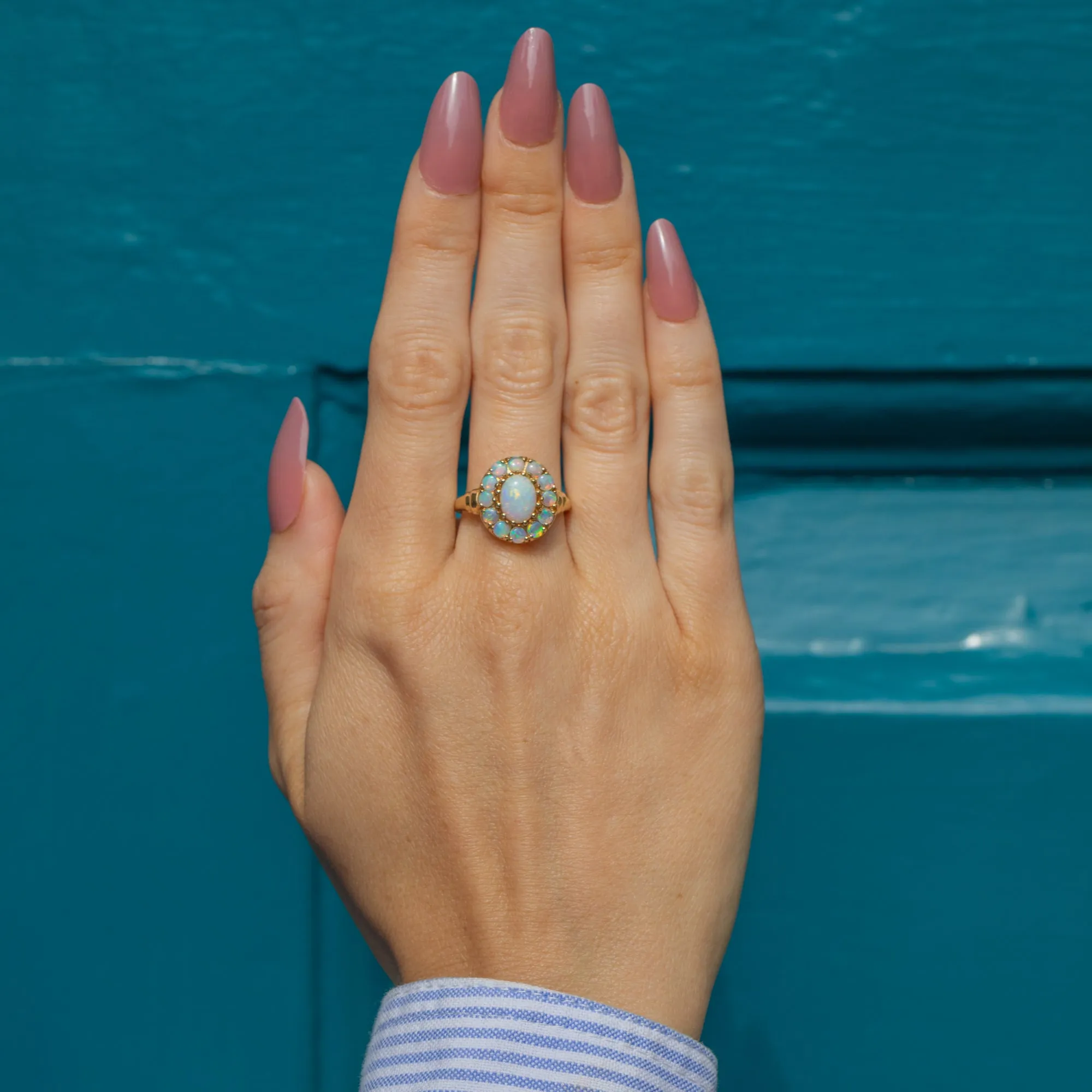 9ct Gold Opal Cluster Ring, 1.45ct