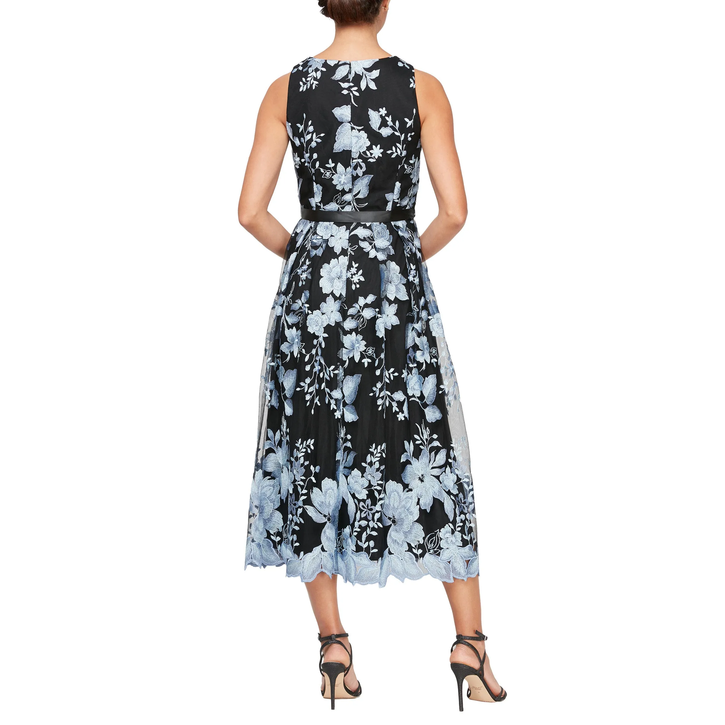 Alex Evenings 51171186 Short Cocktail Midi Length Floral Dress