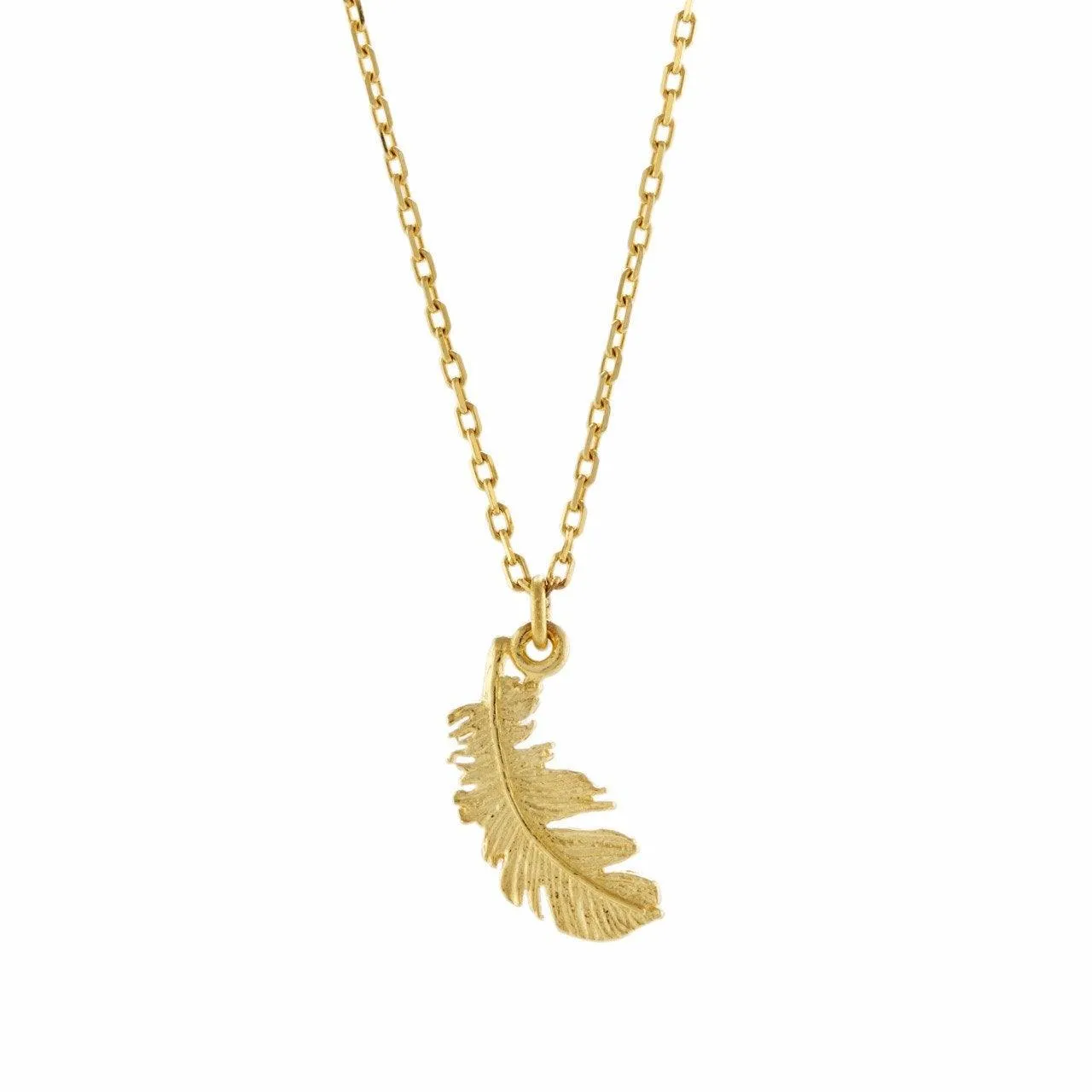 Alex Monroe Teeny Tiny Plume Feather Necklace in 18ct Solid Gold