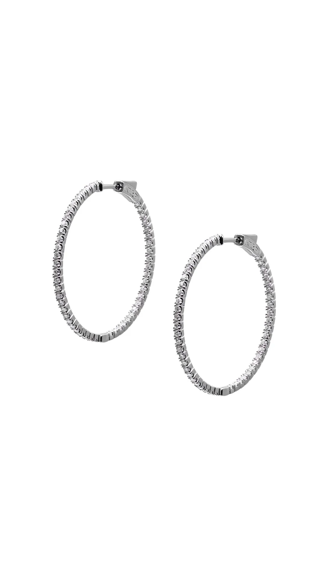 Amaia Medium Hoops White Gold Plated