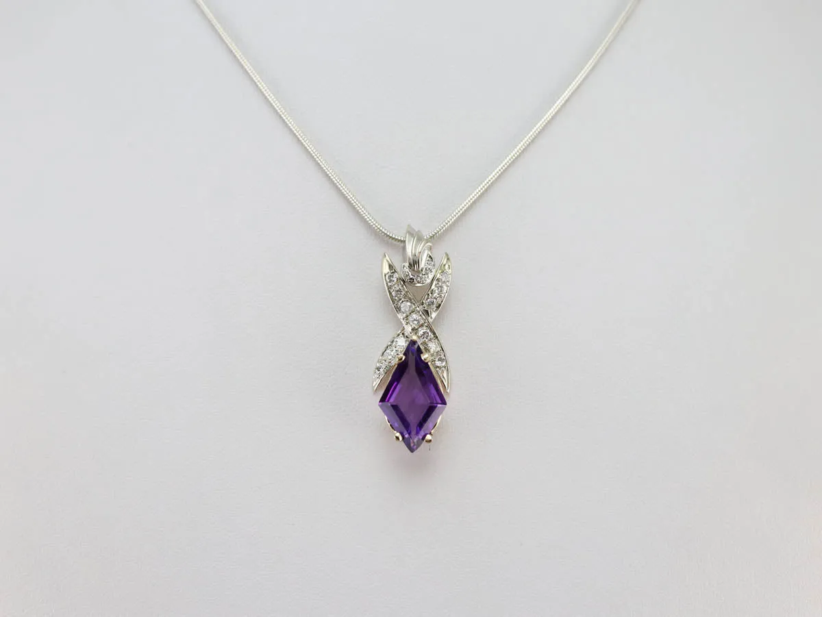 Amethyst and Diamond Pendant