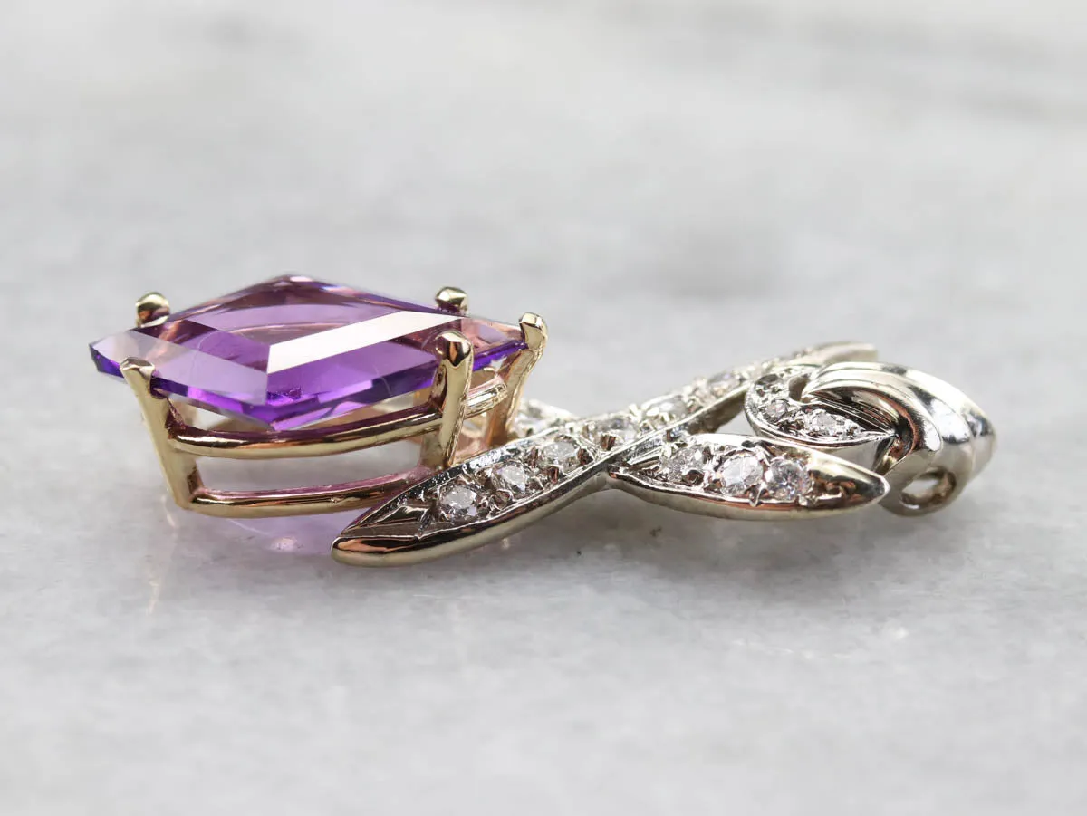 Amethyst and Diamond Pendant