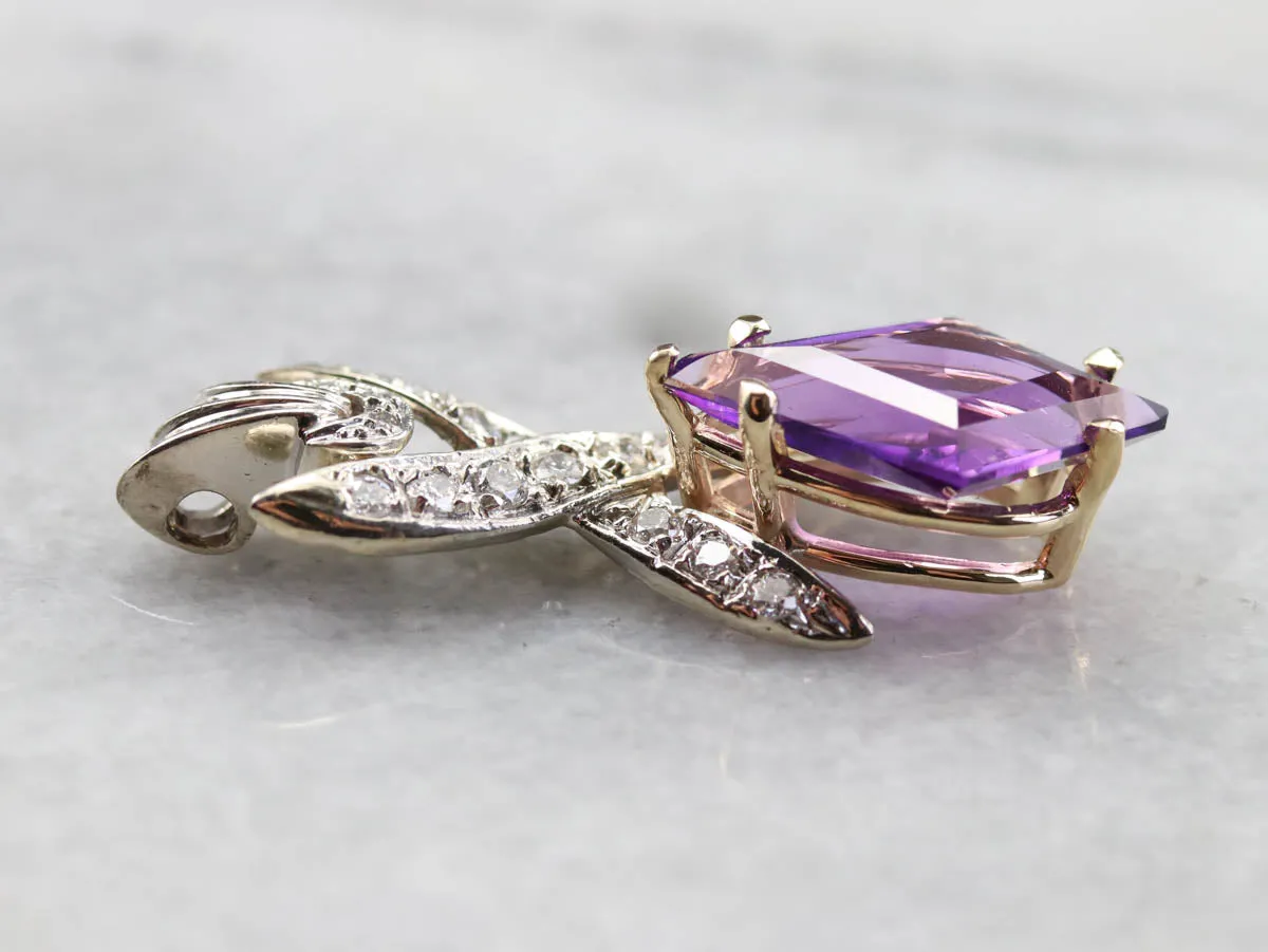 Amethyst and Diamond Pendant