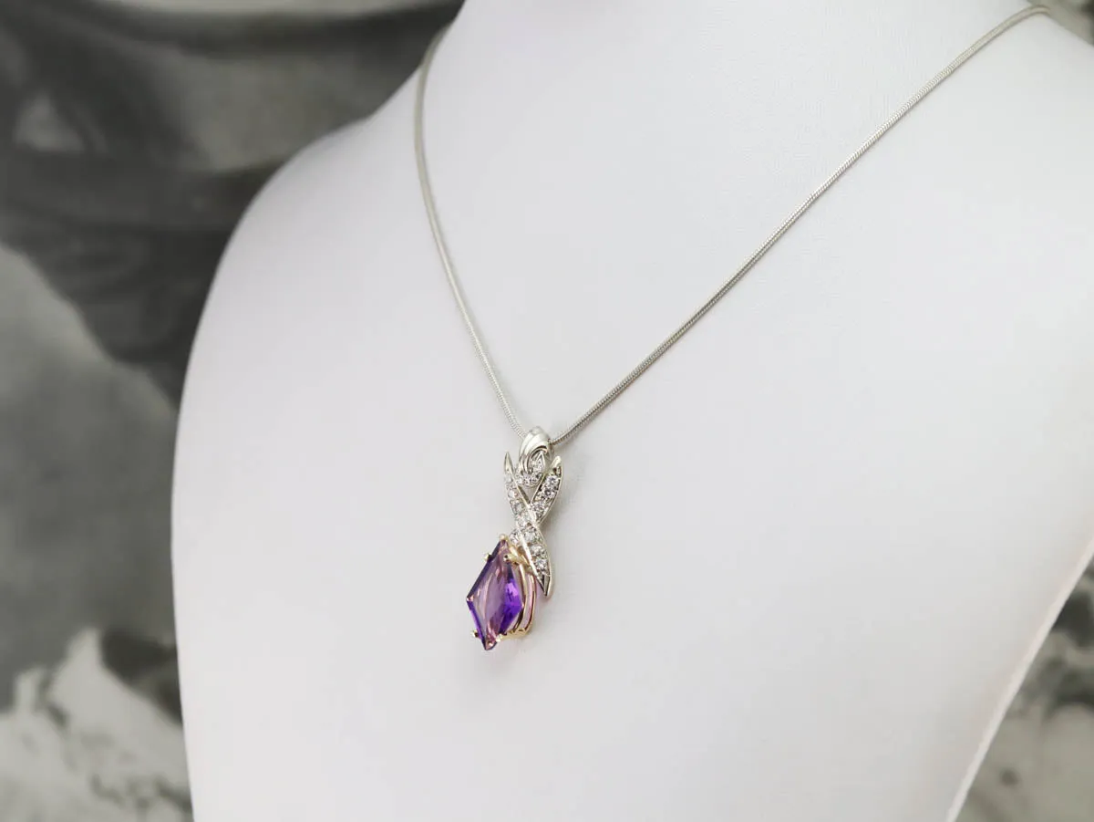 Amethyst and Diamond Pendant