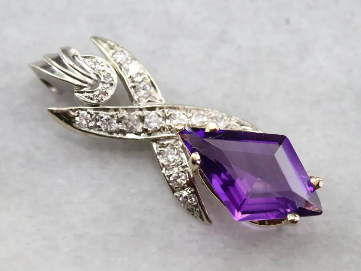 Amethyst and Diamond Pendant