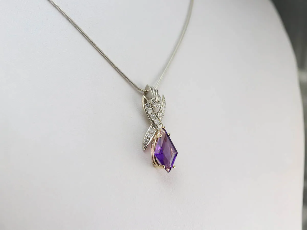 Amethyst and Diamond Pendant