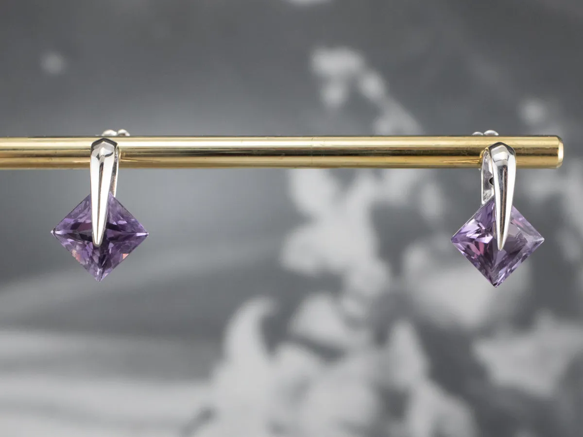 Amethyst White Gold Stud Earrings