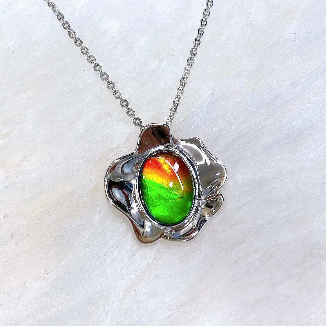 Ammolite Pendant Sterling Silver BLOOM Pendant