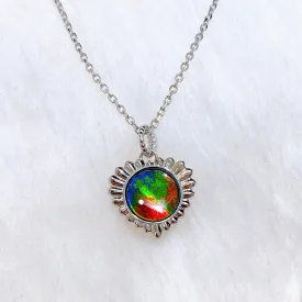 Ammolite Pendant Sterling Silver SOLSTICE Ammolite Heart Pendant