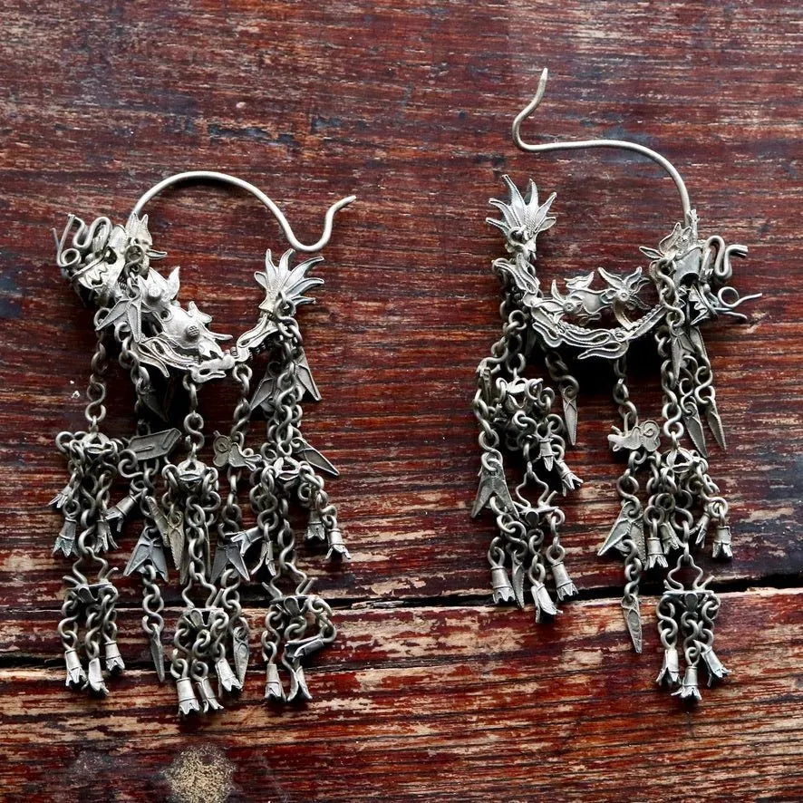 Antique Qing Dynasty Dangle Earrings