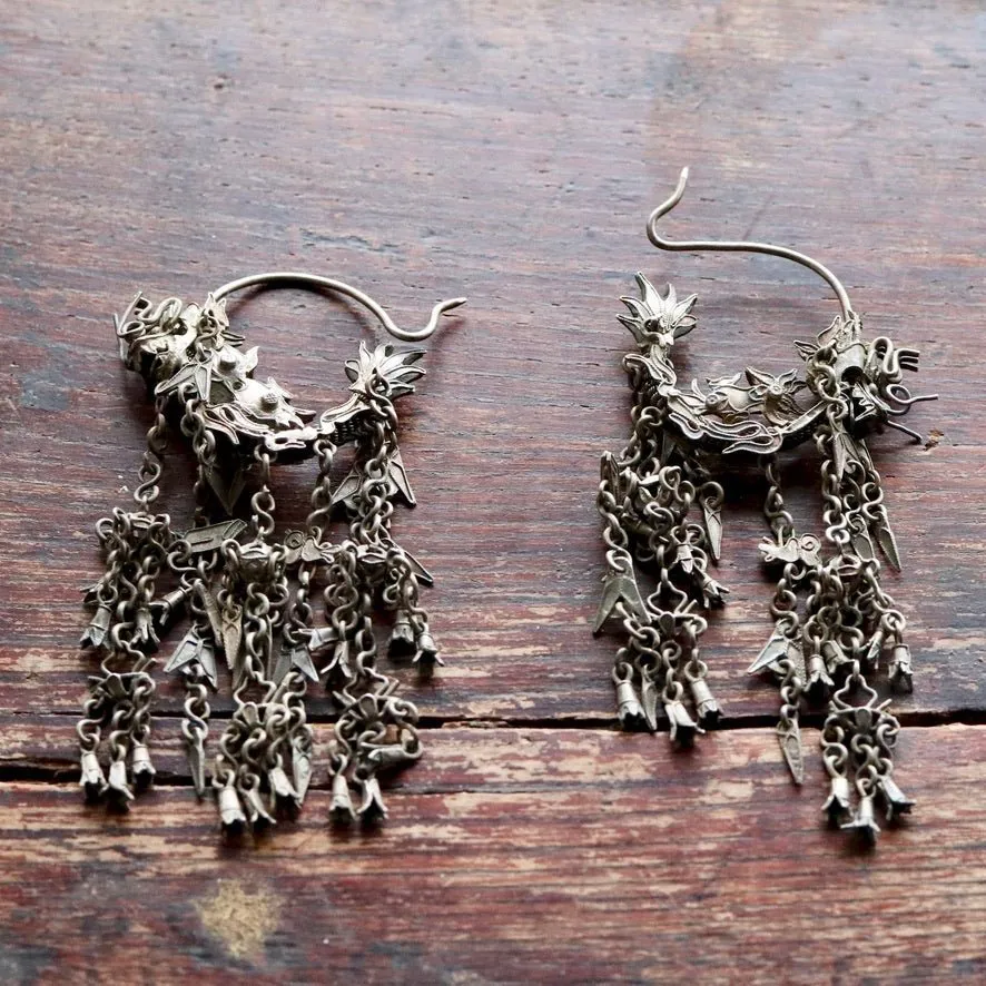 Antique Qing Dynasty Dangle Earrings