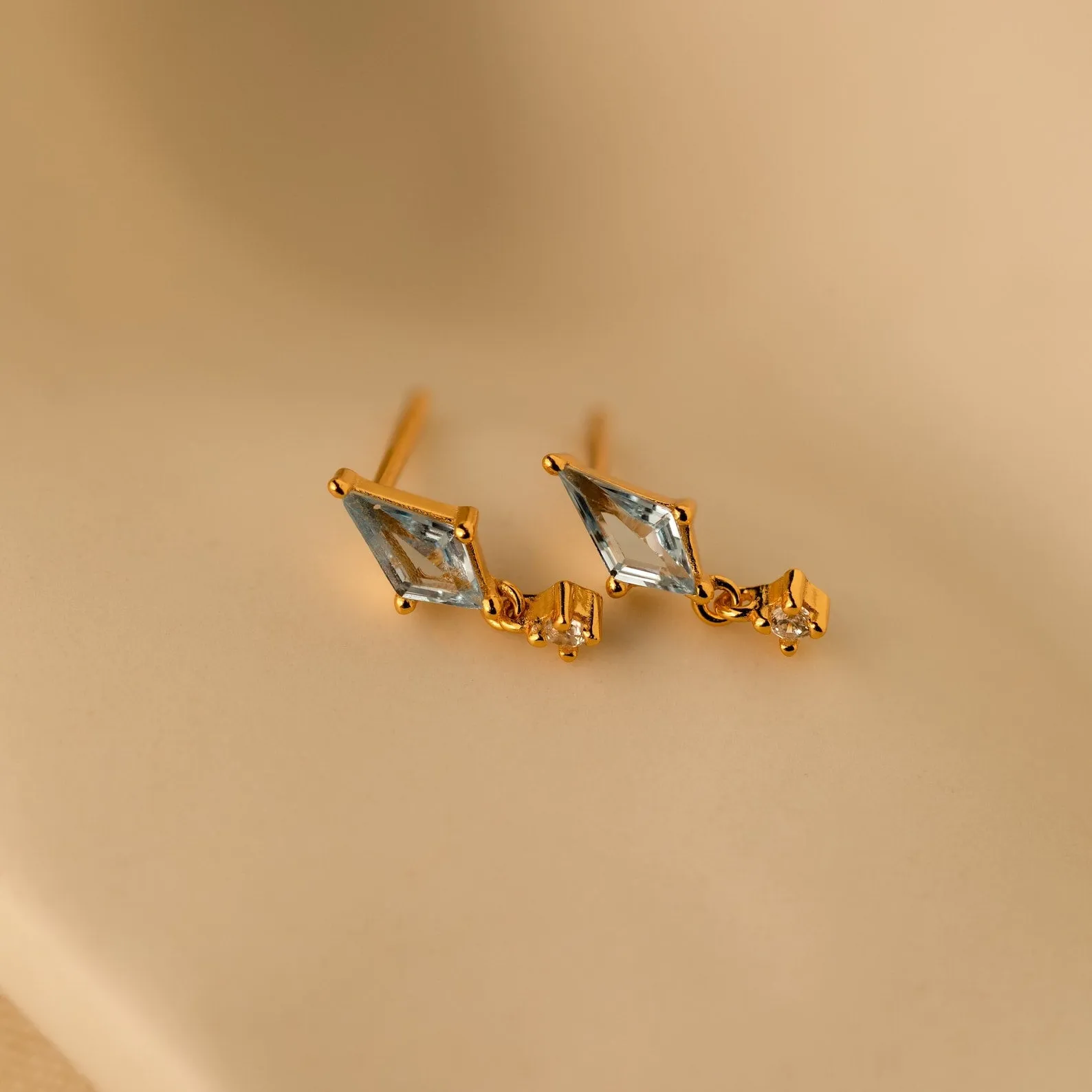 Aquamarine Kite Drop Earrings