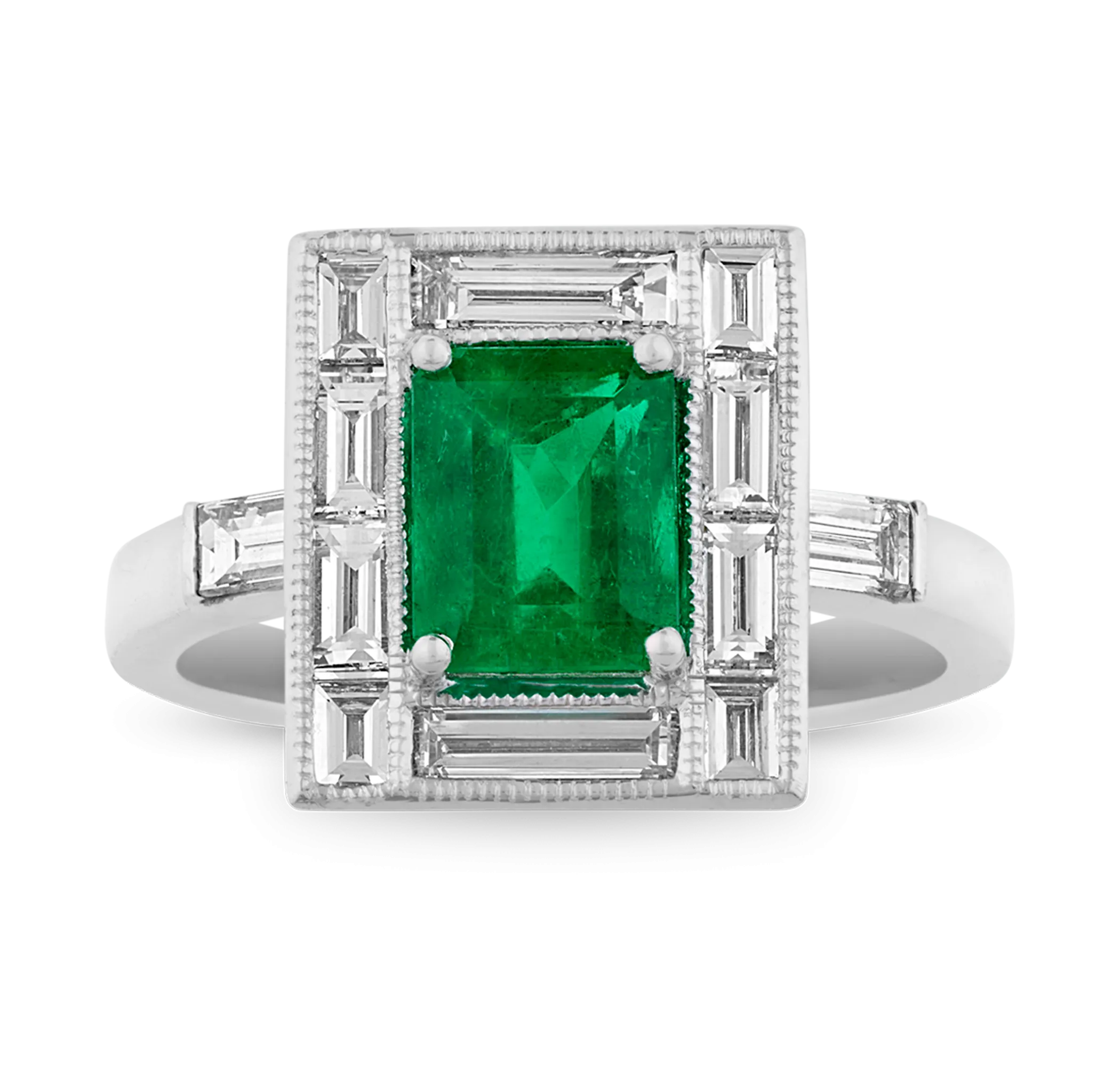 Art Deco-Style Emerald Ring, 1.46 carats