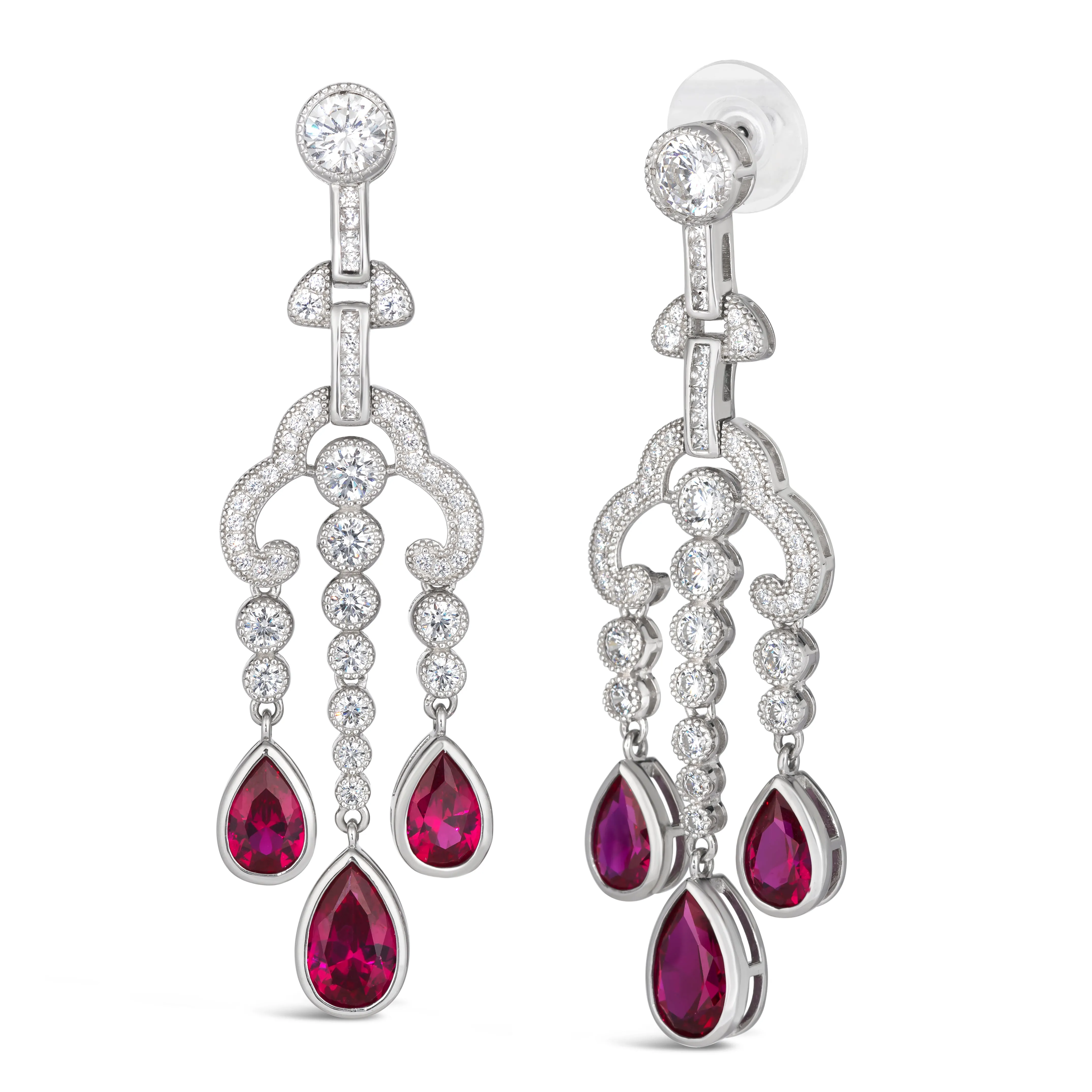 Arya Ruby Chandelier Earrings