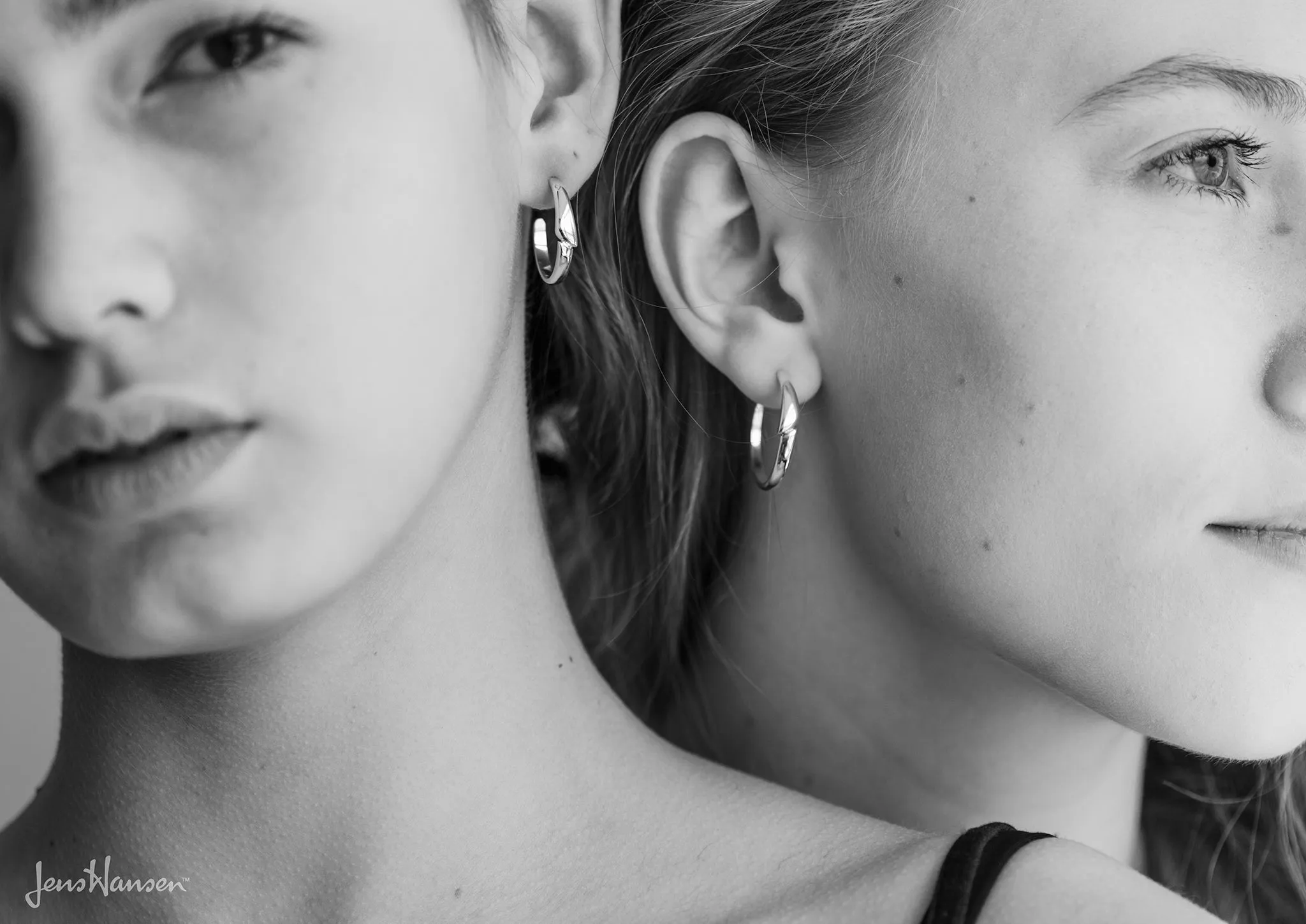 Asymmetric Earrings, White Gold & Platinum