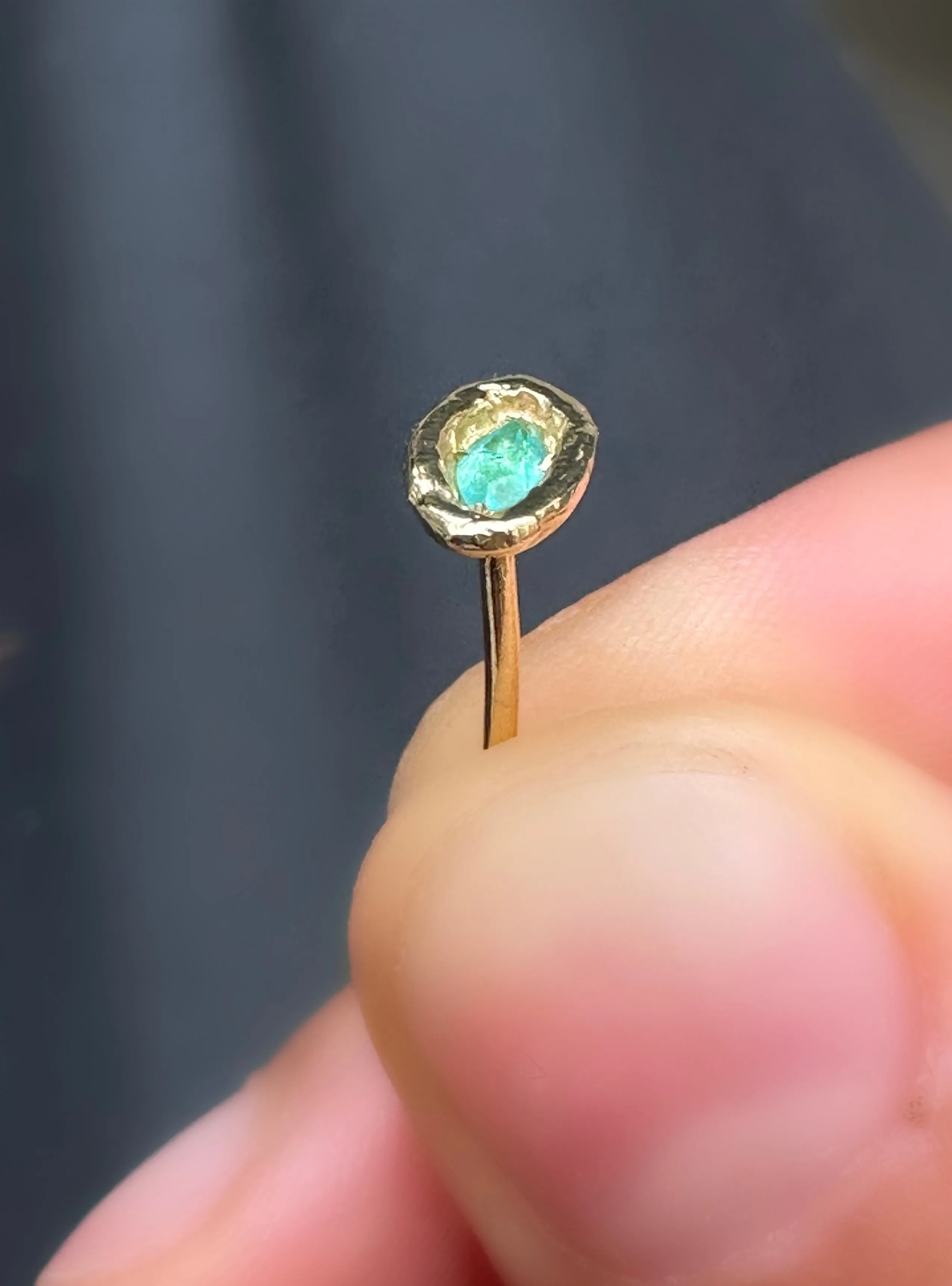 Atlantis Eyes 18K Yellow Gold Natural Brazilian Paraiba Neon Blue Tourmaline Marquise