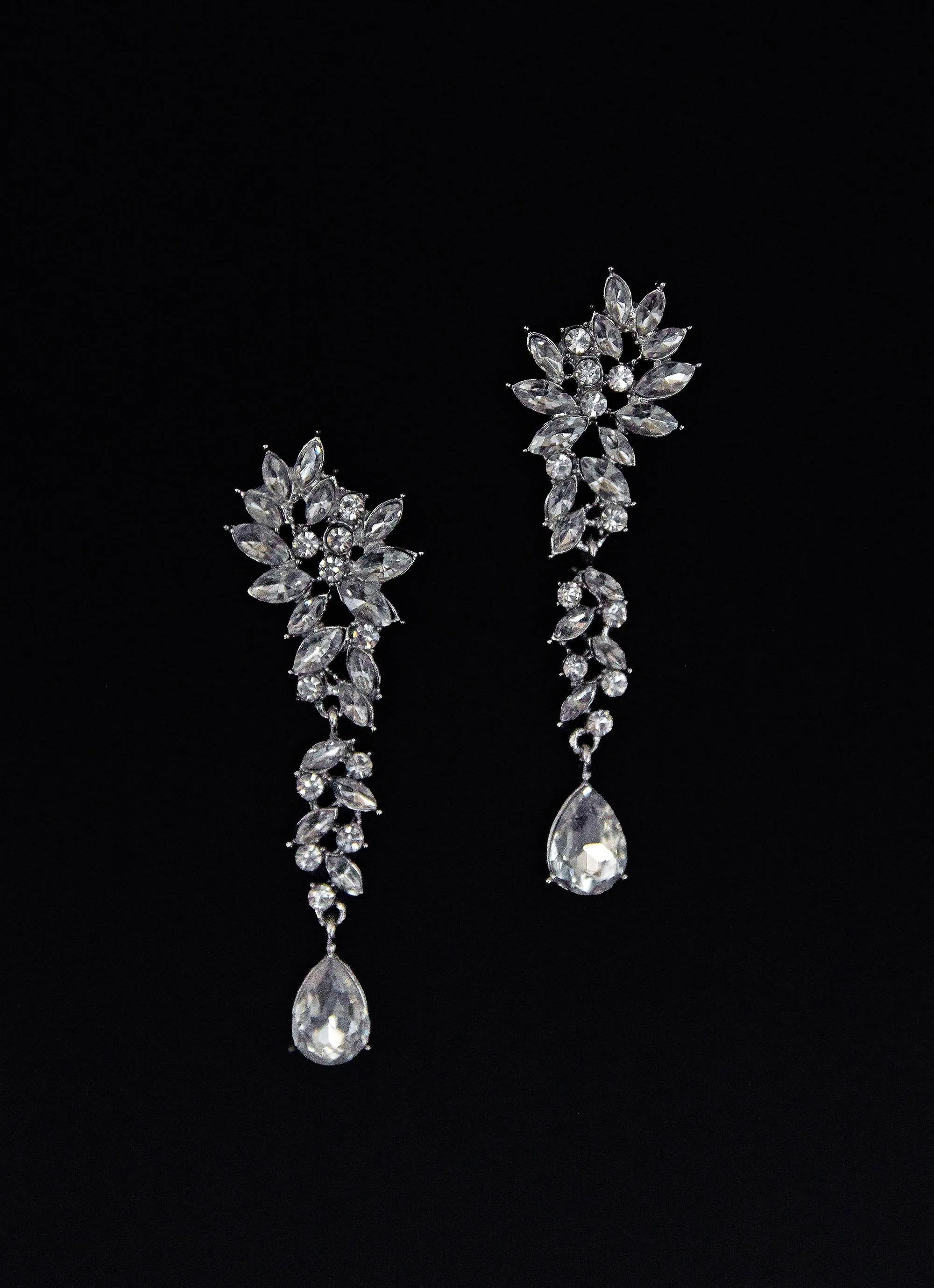 Audacious Diamante Earrings - Silver