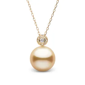 Aura Collection Golden 11.0-12.0 mm South Sea Pearl and Diamond Pendant