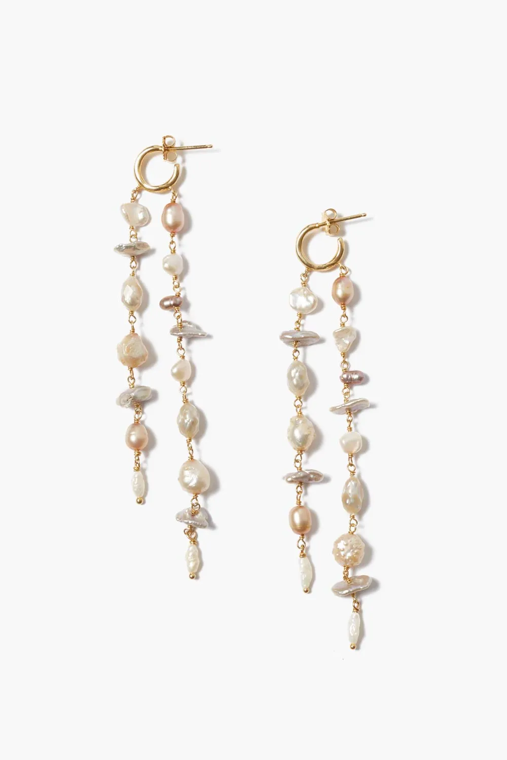 Bali Waterfall Earrings Champagne Mix