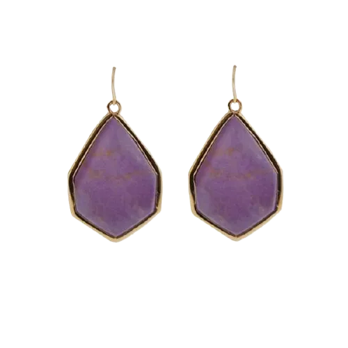 Barse Hexagonal Statement Earring-Phosphosiderite