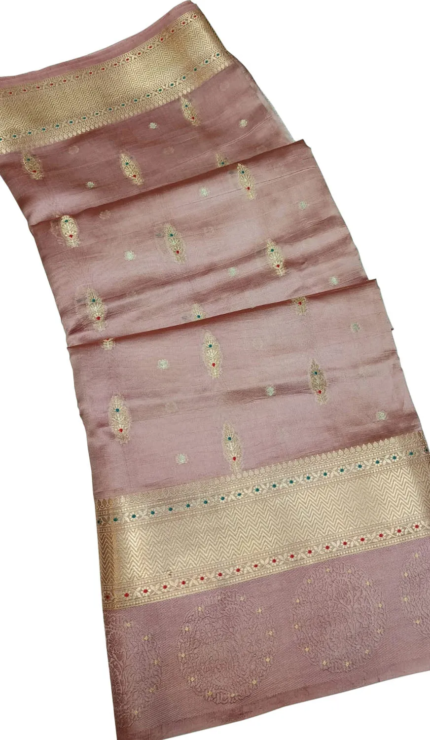 Beautiful Pink Banarasi Silk Saree - Handloom Elegance