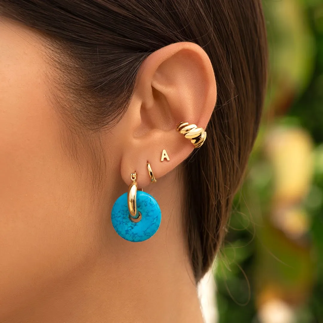 Bella Turquoise Gold Hoop Earrings