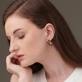 Black Round Hoop Earrings