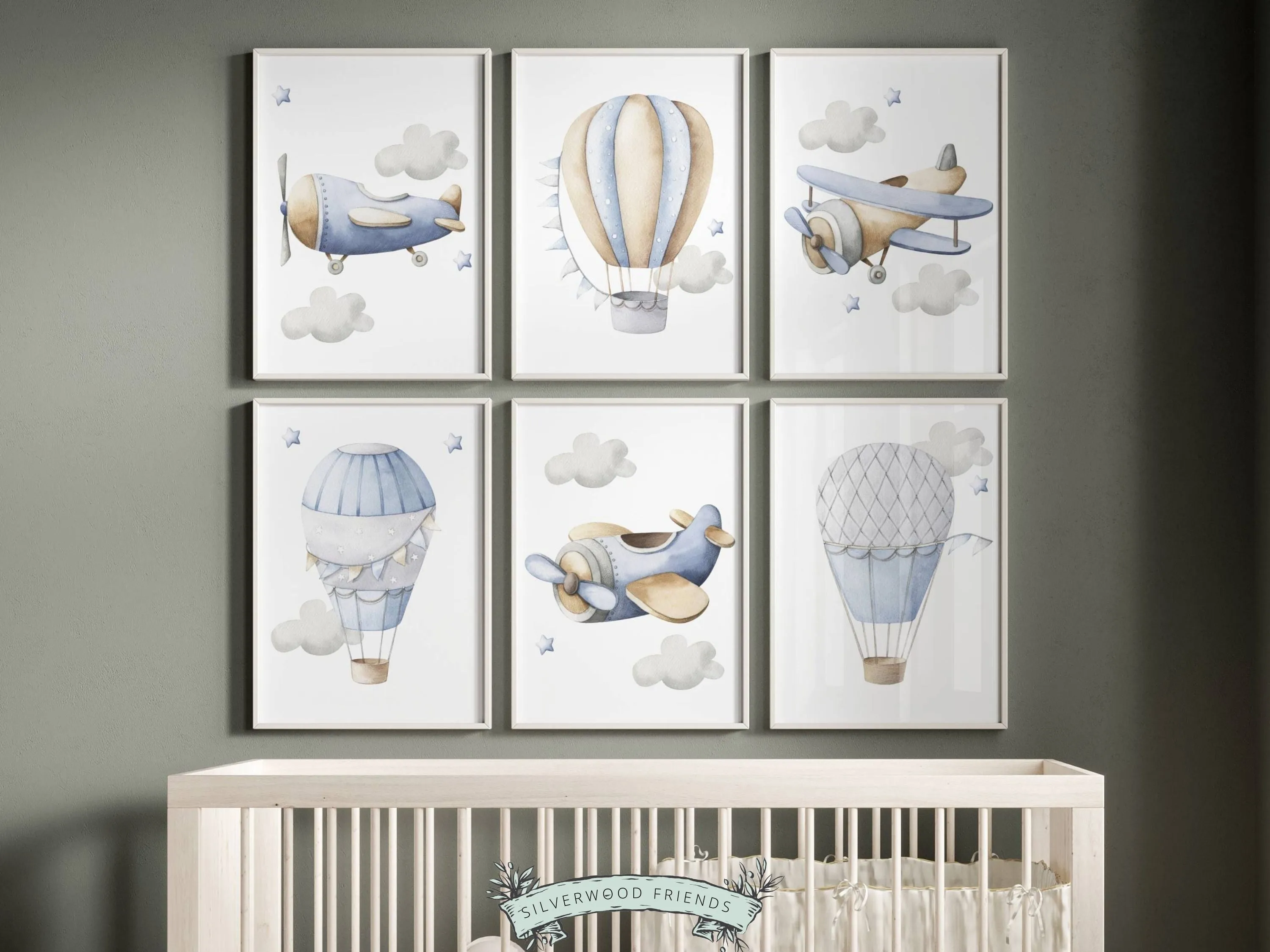 Blue Transport Nursery Prints