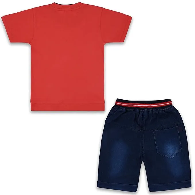 Boys Printed T-Shirt And Shorts