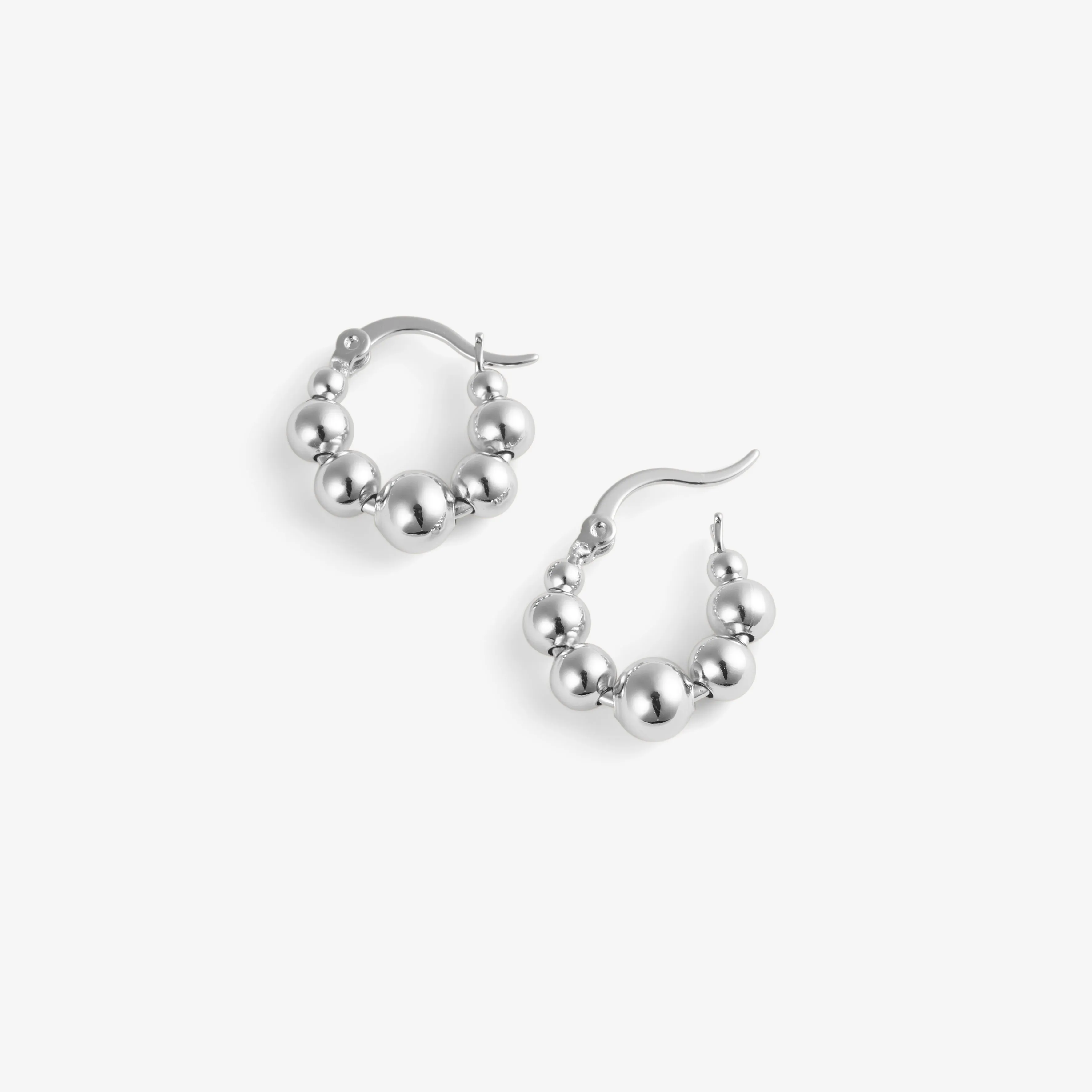 BUBBLE HOOPS EARRINGS Silver