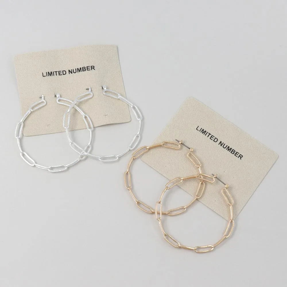 Cable Chain Hoop Earrings