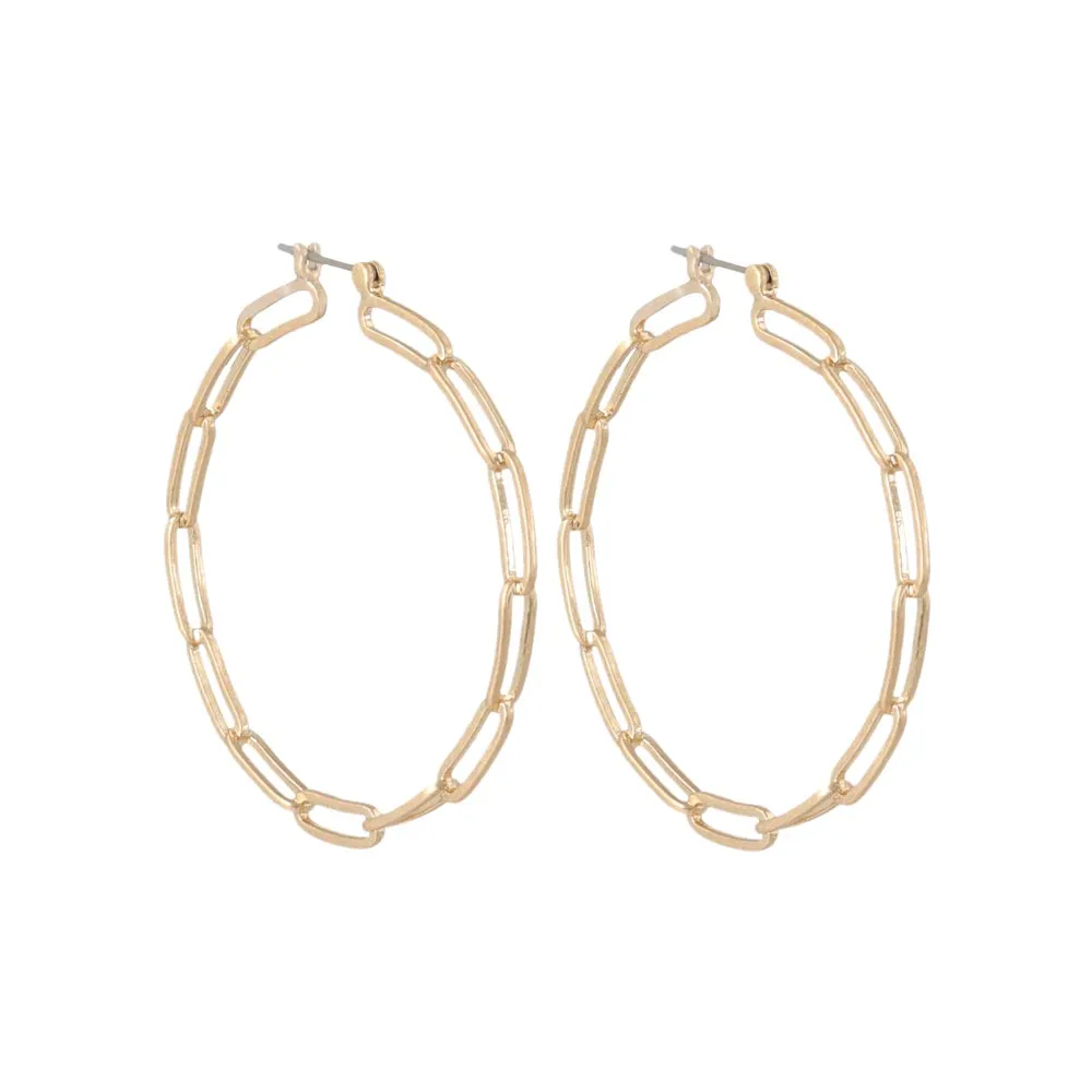 Cable Chain Hoop Earrings