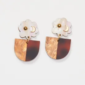 Celeste Earrings - Gold / Tortoise Brown