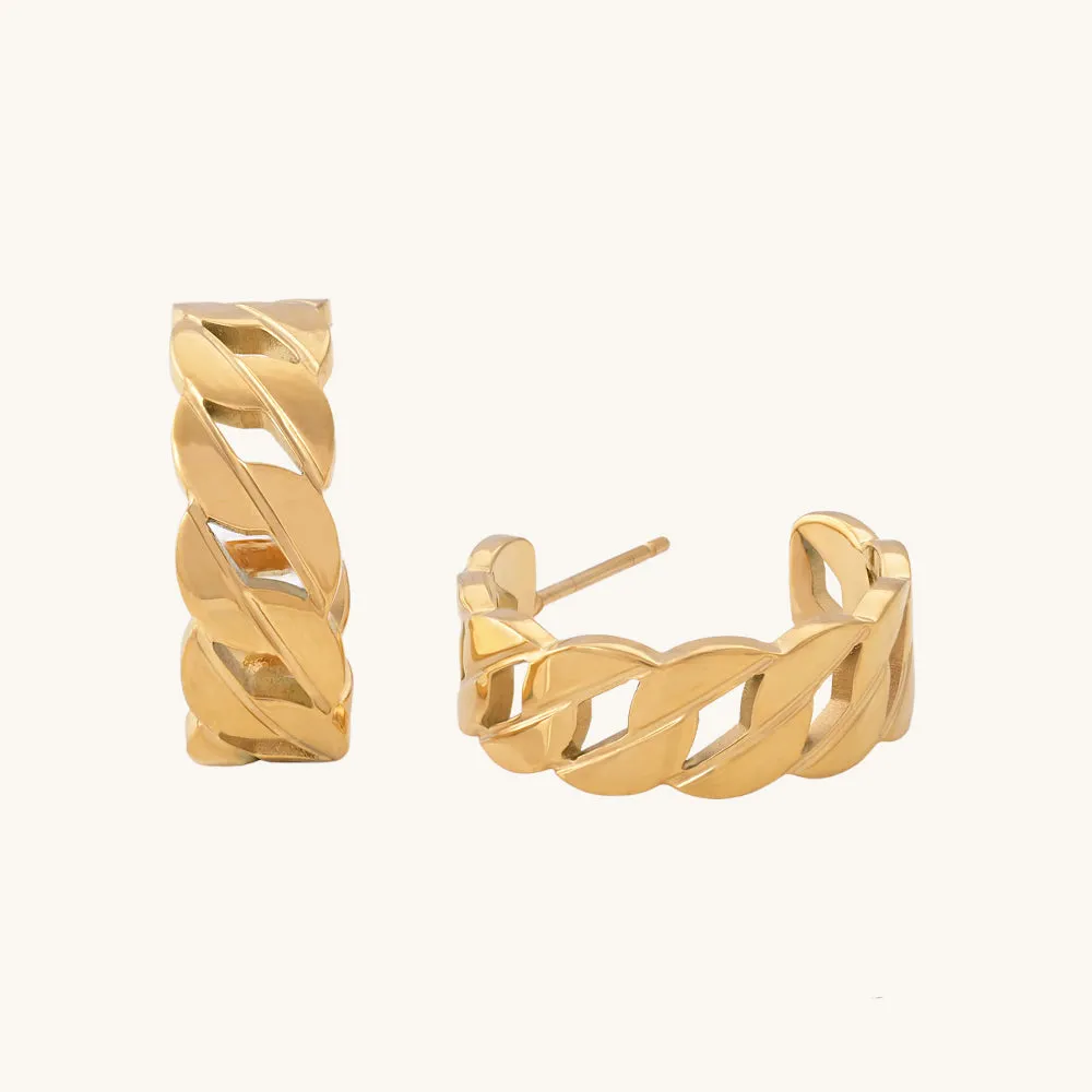 Chain Affair Hoop Earrings