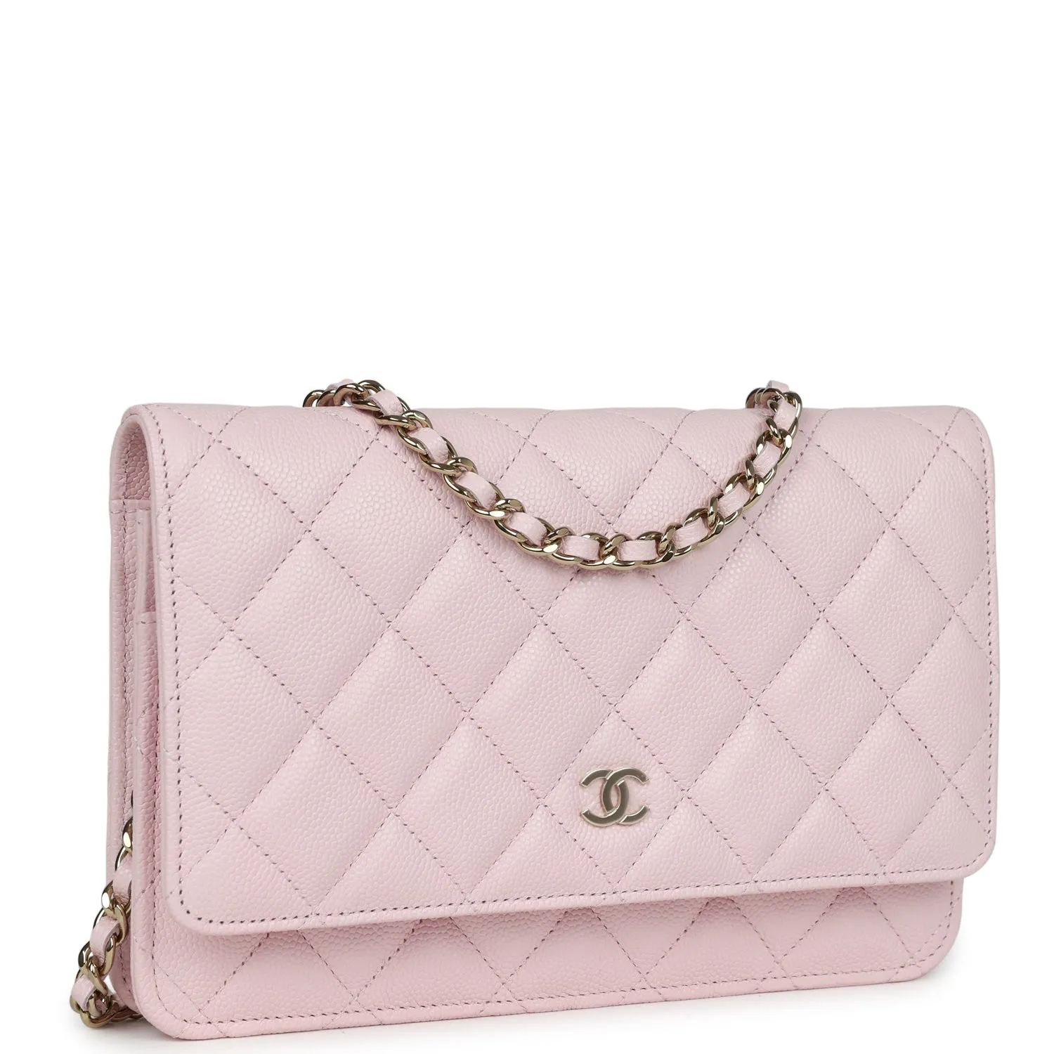 Chanel Classic Wallet on Chain WOC Light Pink Caviar Gold Hardware