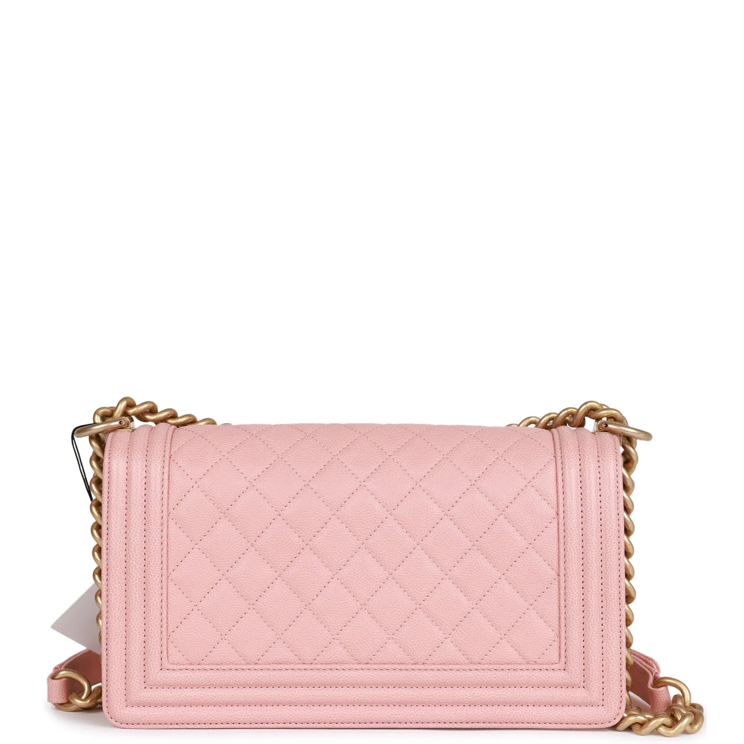 Chanel Medium Boy Bag Pink Caviar Antique Gold Hardware