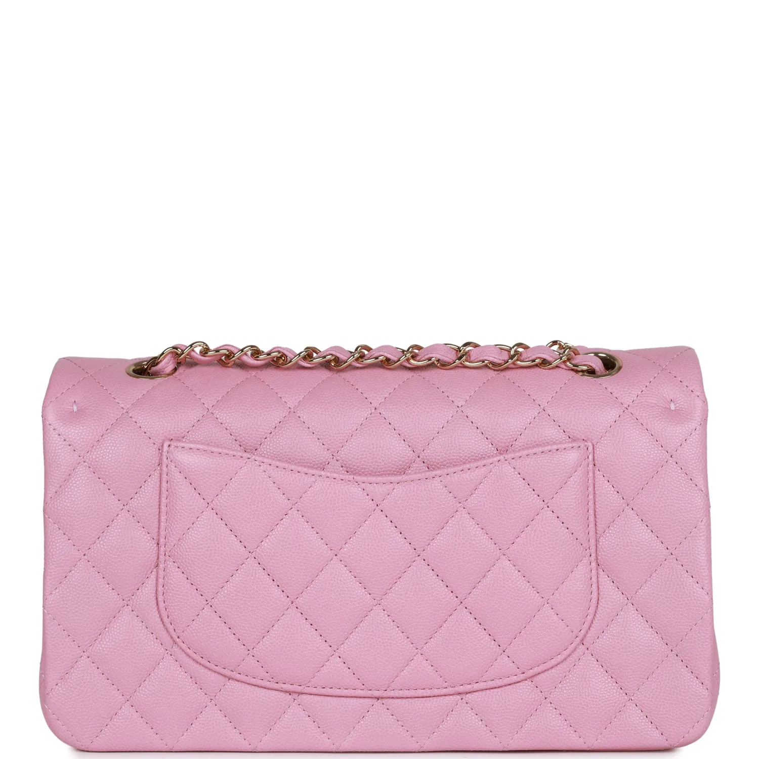 Chanel Medium Classic Double Flap Bag Dark Pink Caviar Light Gold Hardware