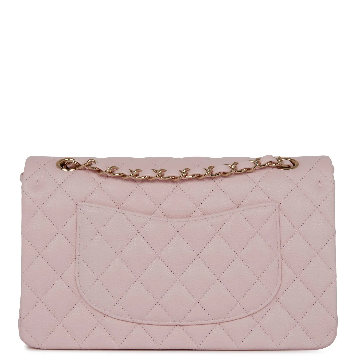 Chanel Medium Classic Double Flap Bag Light Pink Caviar Light Gold Hardware