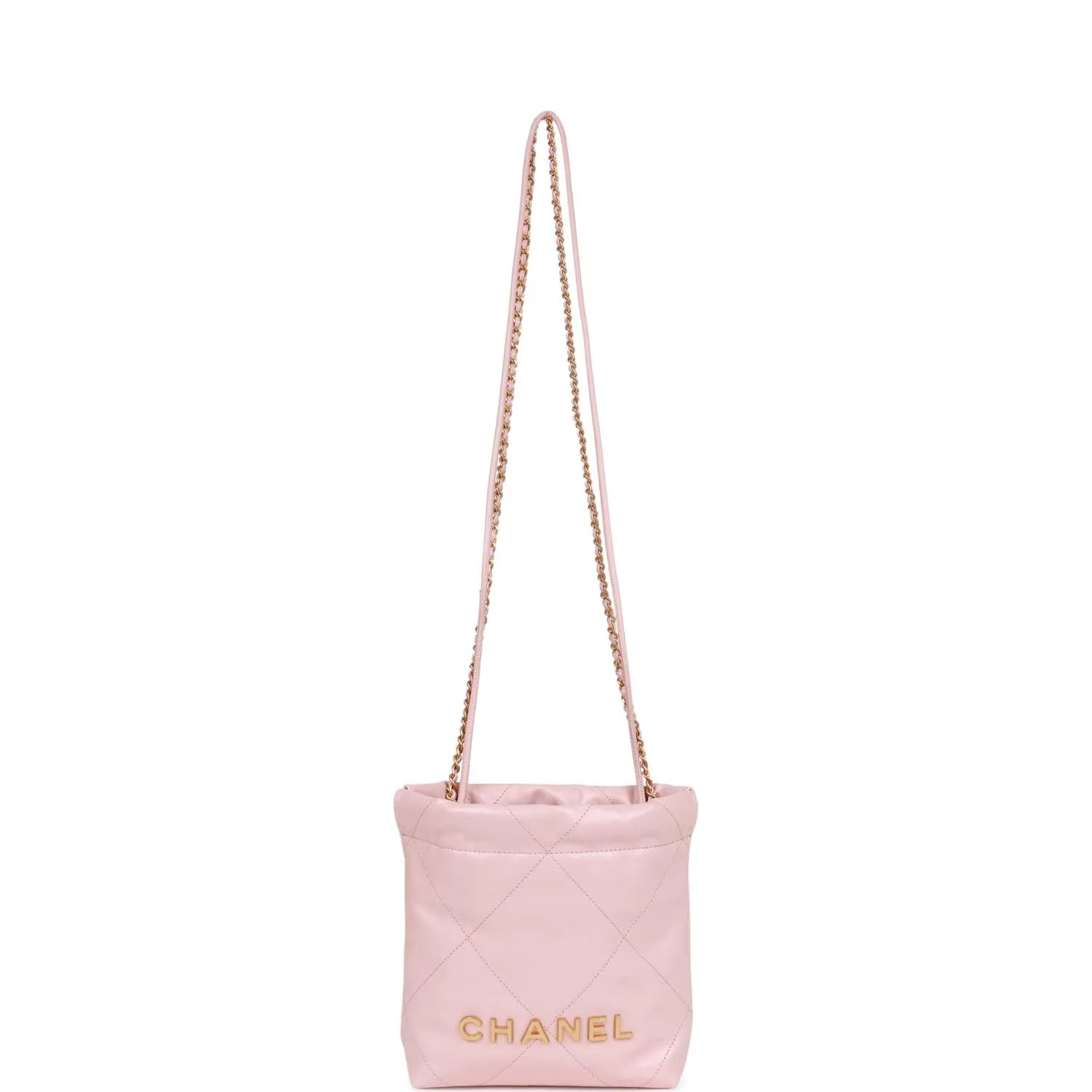 Chanel Mini 22 Bag Pink Calfskin Gold Hardware