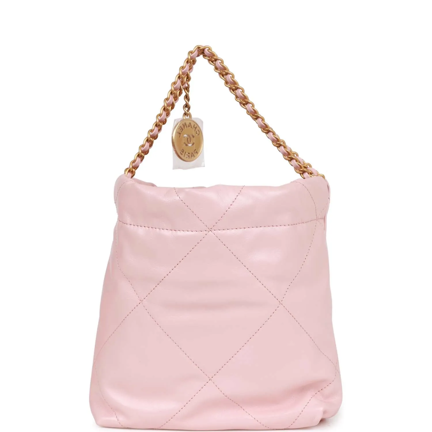 Chanel Mini 22 Bag Pink Calfskin Gold Hardware